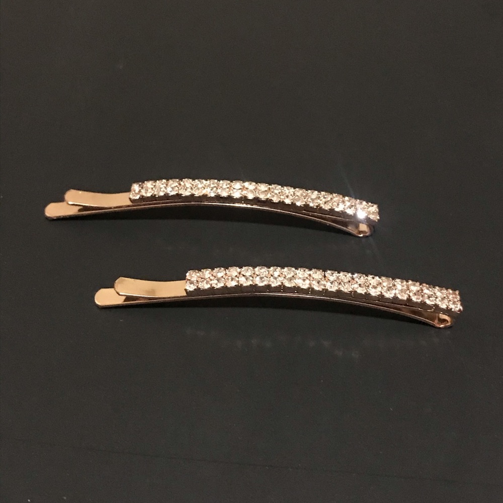 Gold Rhinestone Diamond Bobby Pins